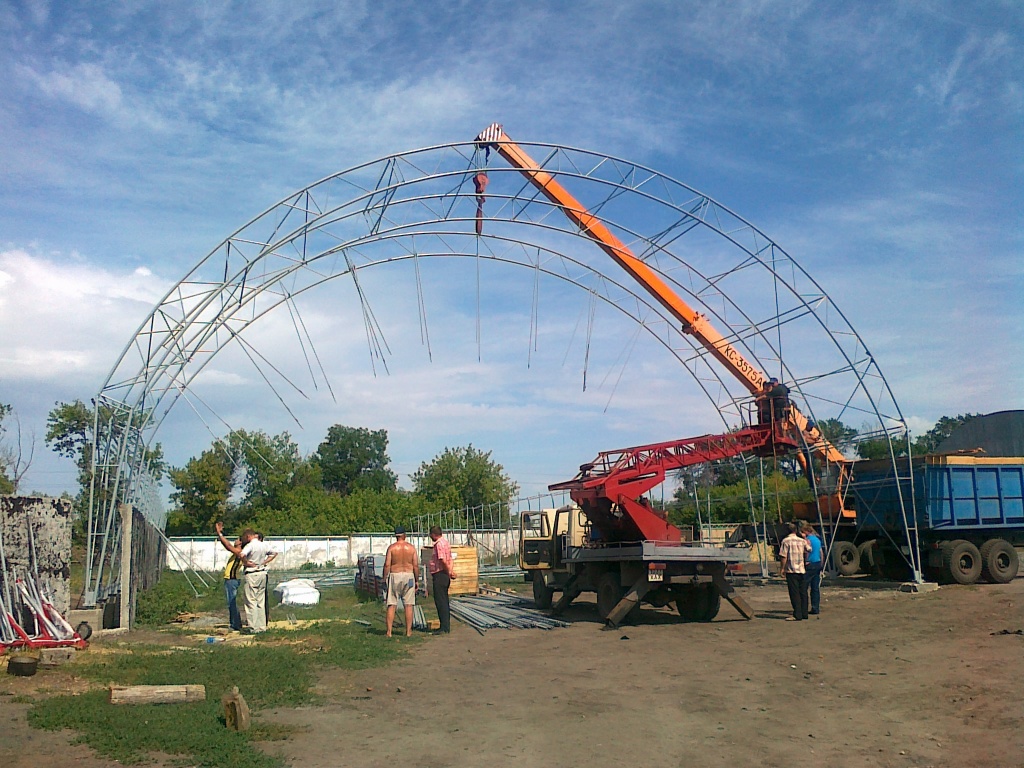 монтаж ангару 